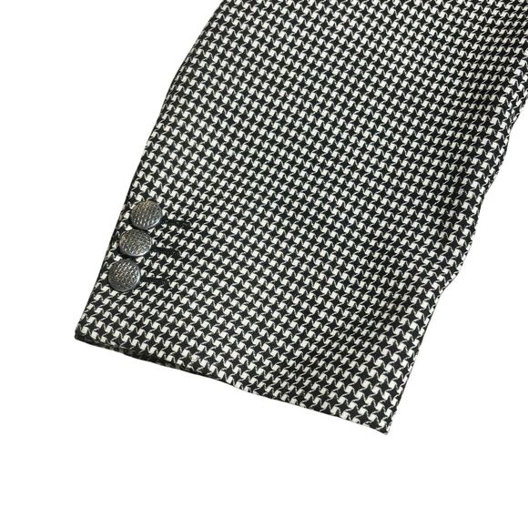 Gianni Versace Vintage Wool Mens Grey Black White Houndstooth Blazer Suit Sz 52R - Picture 2 of 9